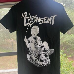 No consent band t-shirt black punk